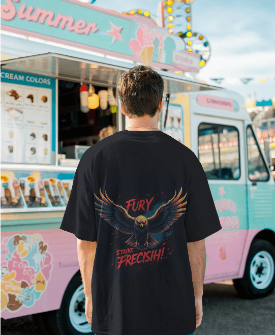 Fury Striks: Red Eagle Oversized T-Shirt