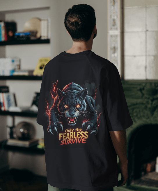 FEARLESS SURVIVOR: Shadow Panther Oversized Tee
