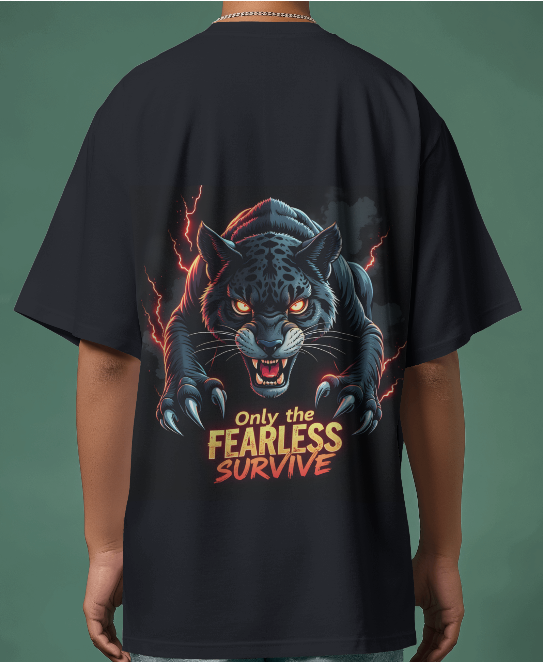 FEARLESS SURVIVOR: Shadow Panther Oversized Tee