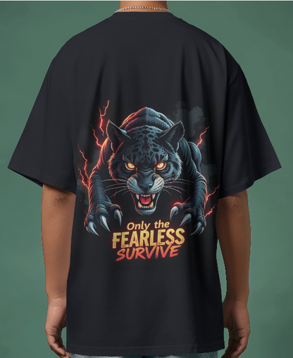 FEARLESS SURVIVOR: Shadow Panther Oversized Tee