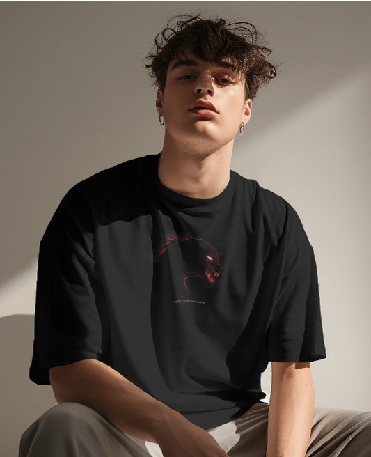 FEARLESS SURVIVOR: Shadow Panther Oversized Tee